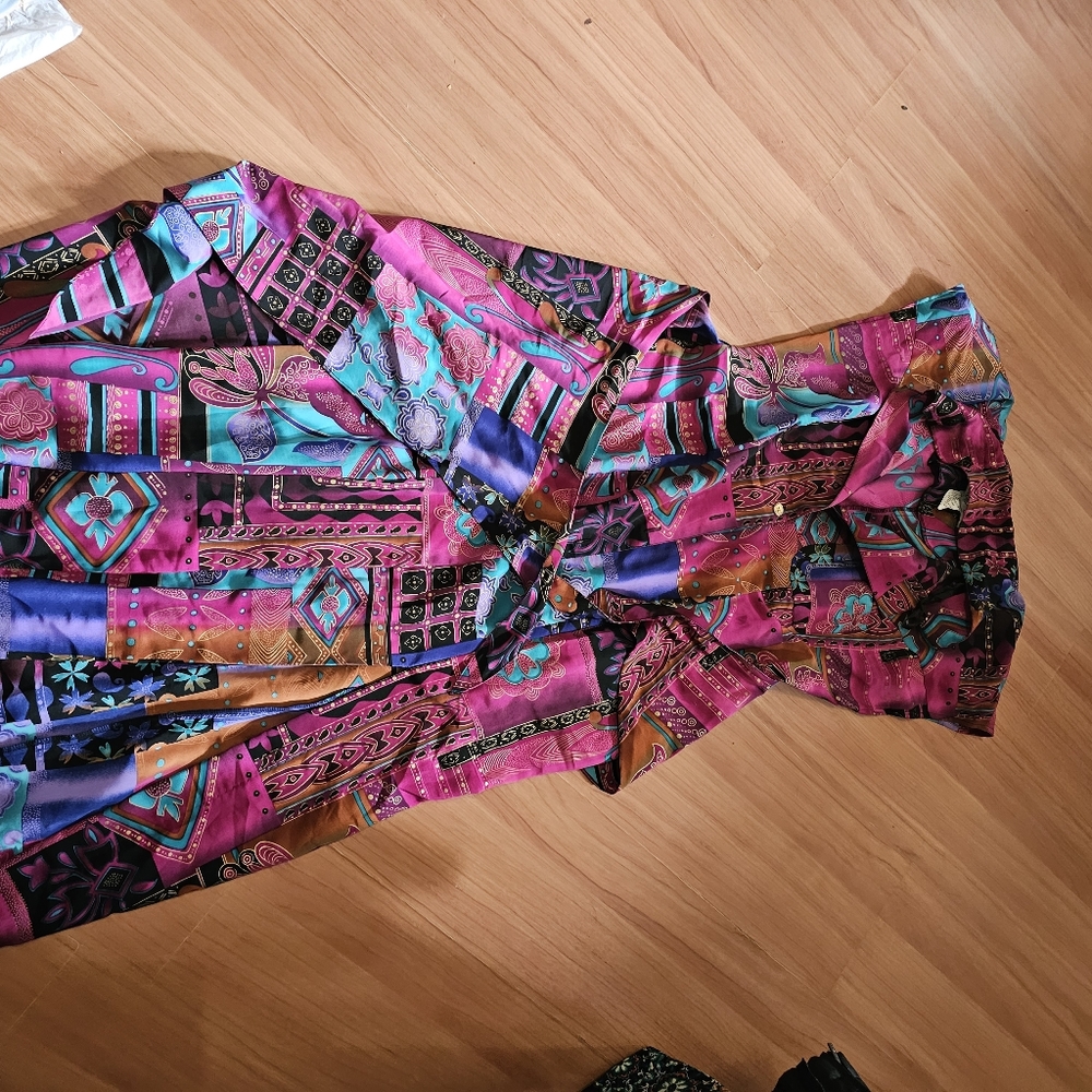 HBS Ltd.  Bright Multi Colored Print Dress Women's Size 10 Petite